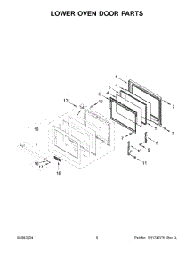05 - Lower Oven Door Parts parts for Whirlpool Range KOED430RSS00 from AppliancePartsPros.com