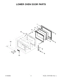 Lower Oven Door Parts parts for Whirlpool Range KOED527PBS00 from AppliancePartsPros.com