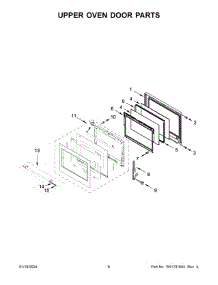 Upper Oven Door Parts parts for Whirlpool Range KOED527PSS00 from AppliancePartsPros.com