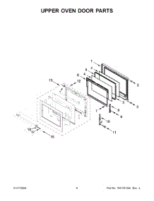 Upper Oven Door Parts parts for Whirlpool Range KOED530PWH00 from AppliancePartsPros.com