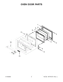 Oven Door Parts parts for Whirlpool Range KOES527PBS00 from AppliancePartsPros.com