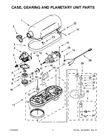 03 - Case, Gearing And Planetary Unit Parts parts for Whirlpool Mixer KP26M1XQ3FW5 from AppliancePartsPros.com