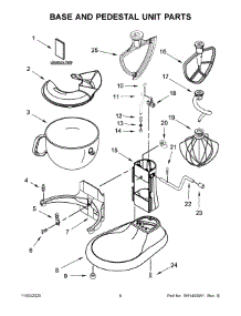 04 - Base And Pedestal Unit Parts parts for Whirlpool Mixer KP26M1XQ3FW5 from AppliancePartsPros.com