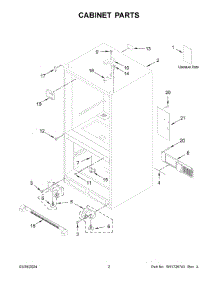 02 - Cabinet Parts parts for Whirlpool Refrigerator KRBL102ESS05 from AppliancePartsPros.com