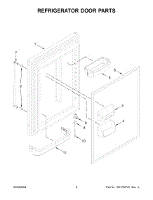 05 - Refrigerator Door Parts parts for Whirlpool Refrigerator KRBL102ESS05 from AppliancePartsPros.com