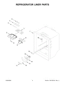 03 - Refrigerator Liner Parts parts for Whirlpool Refrigerator KRBL102ESS05 from AppliancePartsPros.com