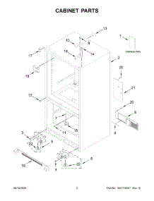 Cabinet Parts parts for Whirlpool Refrigerator KRBL109ESS05 from AppliancePartsPros.com