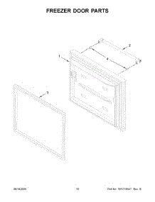 Freezer Door Parts parts for Whirlpool Refrigerator KRBL109ESS05 from AppliancePartsPros.com