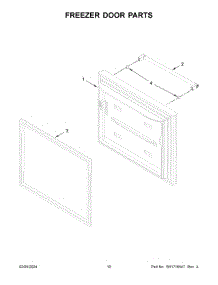 Freezer Door Parts parts for Whirlpool Refrigerator KRBL109ESS05 from AppliancePartsPros.com