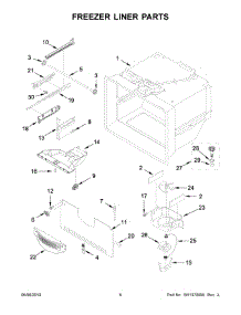 04 - Freezer Liner Parts parts for Whirlpool Refrigerator KRBR109ESS01 from AppliancePartsPros.com