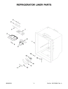 03 - Refrigerator Liner Parts parts for Whirlpool Refrigerator KRBR109ESS01 from AppliancePartsPros.com