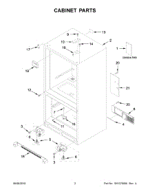 02 - Cabinet Parts parts for Whirlpool Refrigerator KRBR109ESS01 from AppliancePartsPros.com