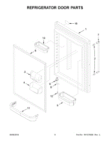 05 - Refrigerator Door Parts parts for Whirlpool Refrigerator KRBR109ESS01 from AppliancePartsPros.com