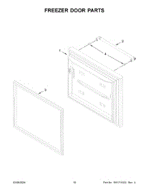 Freezer Door Parts parts for Whirlpool Refrigerator KRBR109ESS05 from AppliancePartsPros.com