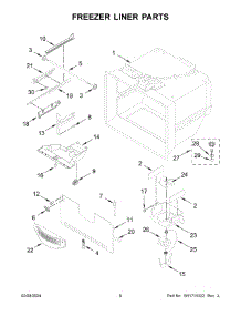 Freezer Liner Parts parts for Whirlpool Refrigerator KRBR109ESS05 from AppliancePartsPros.com