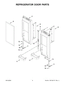 05 - Refrigerator Door Parts parts for Whirlpool Refrigerator KRFC136RBS00 from AppliancePartsPros.com