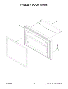 06 - Freezer Door Parts parts for Whirlpool Refrigerator KRFC136RBS00 from AppliancePartsPros.com