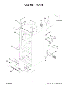 02 - Cabinet Parts parts for Whirlpool Refrigerator KRFC136RPS00 from AppliancePartsPros.com