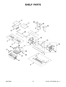 Shelf Parts parts for Whirlpool Refrigerator KRFC136RWH00 from AppliancePartsPros.com