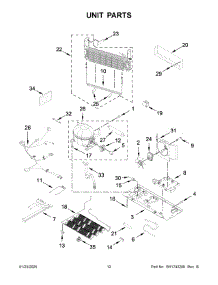Unit Parts parts for Whirlpool Refrigerator KRFC136RWH00 from AppliancePartsPros.com