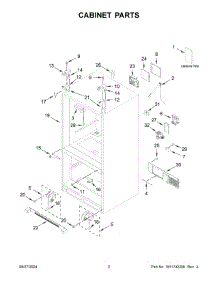 Cabinet Parts parts for Whirlpool Refrigerator KRFC136RWH00 from AppliancePartsPros.com
