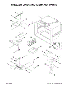 Freezer Liner And Icemaker Parts parts for Whirlpool Refrigerator KRFC136RWH00 from AppliancePartsPros.com