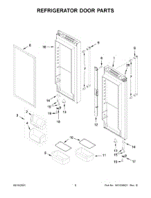 05 - Refrigerator Door Parts parts for Whirlpool Refrigerator KRFC300EBL03 from AppliancePartsPros.com