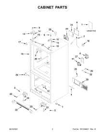 02 - Cabinet Parts parts for Whirlpool Refrigerator KRFC300EBL03 from AppliancePartsPros.com