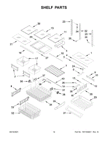 08 - Shelf Parts parts for Whirlpool Refrigerator KRFC300EBL03 from AppliancePartsPros.com