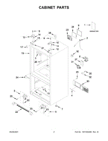 02 - Cabinet Parts parts for Whirlpool Refrigerator KRFC300ESS04 from AppliancePartsPros.com
