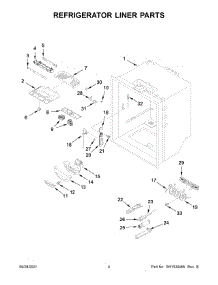 03 - Refrigerator Liner Parts parts for Whirlpool Refrigerator KRFC300ESS04 from AppliancePartsPros.com