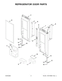05 - Refrigerator Door Parts parts for Whirlpool Refrigerator KRFC300ESS12 from AppliancePartsPros.com