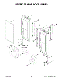 05 - Refrigerator Door Parts parts for Whirlpool Refrigerator KRFC300EWH12 from AppliancePartsPros.com