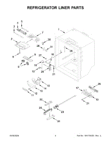 03 - Refrigerator Liner Parts parts for Whirlpool Refrigerator KRFC300EWH12 from AppliancePartsPros.com