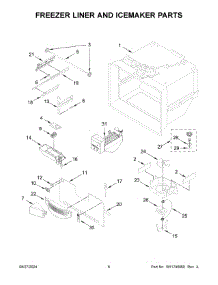 Freezer Liner And Icemaker Parts parts for Whirlpool Refrigerator KRFC302EBS09 from AppliancePartsPros.com
