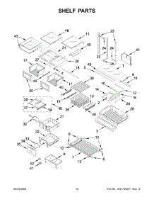 08 - Shelf Parts parts for Whirlpool Refrigerator KRFC302EPA09 from AppliancePartsPros.com