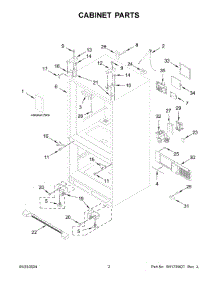 02 - Cabinet Parts parts for Whirlpool Refrigerator KRFC302EPA09 from AppliancePartsPros.com