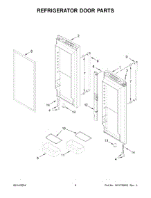 05 - Refrigerator Door Parts parts for Whirlpool Refrigerator KRFC302ESS09 from AppliancePartsPros.com