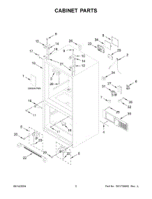 02 - Cabinet Parts parts for Whirlpool Refrigerator KRFC302ESS09 from AppliancePartsPros.com
