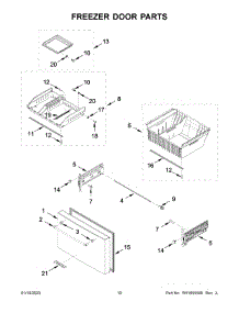 06 - Freezer Door Parts parts for Whirlpool Refrigerator KRFC704FBS05 from AppliancePartsPros.com