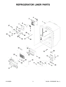 03 - Refrigerator Liner Parts parts for Whirlpool Refrigerator KRFC704FBS05 from AppliancePartsPros.com