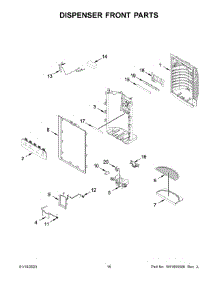 09 - Dispenser Front Parts parts for Whirlpool Refrigerator KRFC704FBS05 from AppliancePartsPros.com