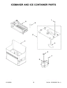10 - Icemaker And Ice Container Parts parts for Whirlpool Refrigerator KRFC704FBS05 from AppliancePartsPros.com