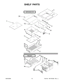 07 - Shelf Parts parts for Whirlpool Refrigerator KRFF300EWH06 from AppliancePartsPros.com