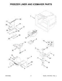 Freezer Liner And Icemaker Parts parts for Whirlpool Refrigerator KRFF302EBS06 from AppliancePartsPros.com