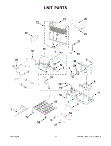 Unit Parts parts for Whirlpool Refrigerator KRFF302EBS06 from AppliancePartsPros.com