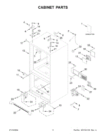 02 - Cabinet Parts parts for Whirlpool Refrigerator KRFF302EBS07 from AppliancePartsPros.com