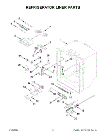 03 - Refrigerator Liner Parts parts for Whirlpool Refrigerator KRFF302EBS07 from AppliancePartsPros.com
