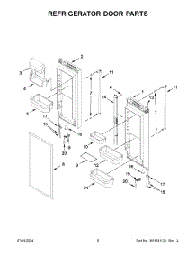 05 - Refrigerator Door Parts parts for Whirlpool Refrigerator KRFF302EBS07 from AppliancePartsPros.com