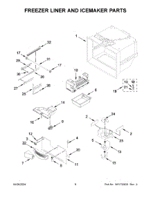 04 - Freezer Liner And Icemaker Parts parts for Whirlpool Refrigerator KRFF302ESS08 from AppliancePartsPros.com